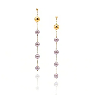 Jaredjamin Women's Purple Nora Dangle Pearl Lavender Earrings
