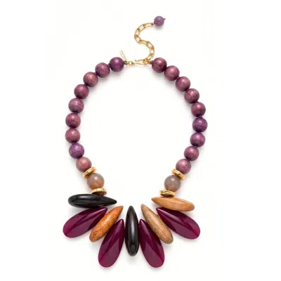 Jaredjamin Women's Purple Spectrum Beaded Necklace