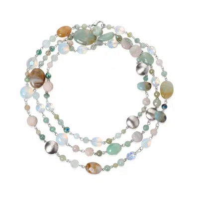 Jaredjamin Women's Silver / Blue Nerissa Gemstone Convertible Strand In Silver/blue