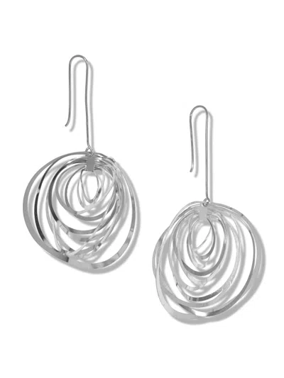 Jaredjamin Women's Silver Dahlia Hook Earrings