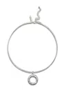 Jaredjamin Women's Silver Doughnut Pendant Collar Necklace