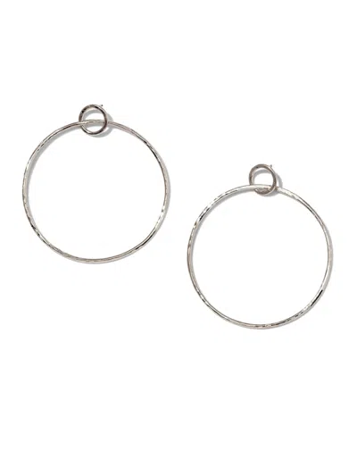 Jaredjamin Women's Silver Ellen Textured Hoop Post Earrings