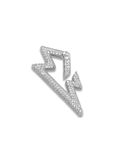 Jaredjamin Women's Silver Lightning Bolt Pavé Clicker Clasp