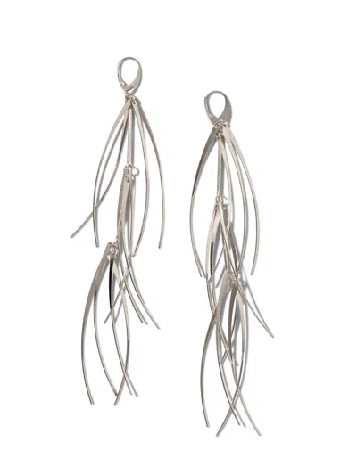 Jaredjamin Women's Silver Long Tinsel Earrings