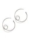 Jaredjamin Women's Silver Loop-de-loop Hoop Post Earrings