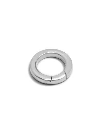Jaredjamin Women's Silver Medium Circular Clicker Clasp In Gray