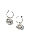 Jaredjamin Women's Silver Orbita Ball Charm Click-top Hoop Earrings