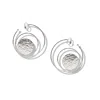 Jaredjamin Women's Silver Peacock Clip On Hoop Earrings In Silver