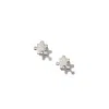 Jaredjamin Women's Silver Puzzle Piece Textured Stud Earrings