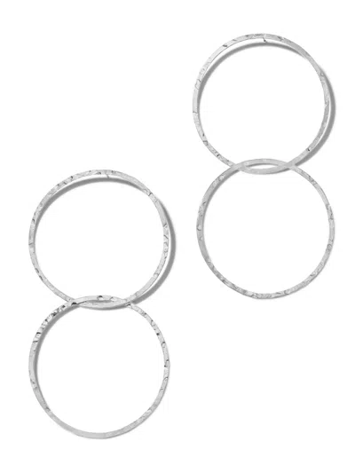 Jaredjamin Women's Silver Raquel Dangle Hoop Post Earrings