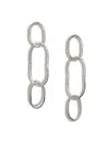 Jaredjamin Women's Silver Shackle Link Dangle Post Earrings