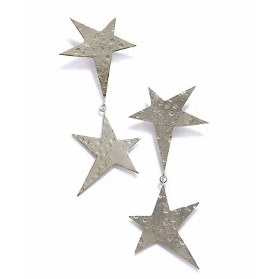 Jaredjamin Women's Silver Shooting Star Dangle Post Earrings