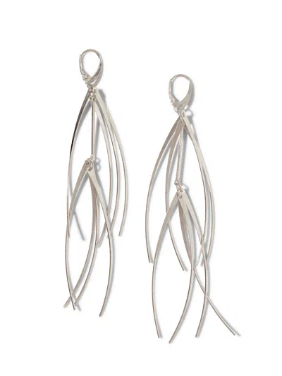 Jaredjamin Women's Silver Short Tinsel Earrings