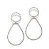 Jaredjamin Women's Silver Textured Tear Post Earrings