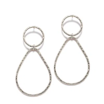 Jaredjamin Women's Silver Textured Tear Post Earrings