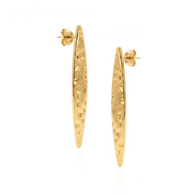 Jaredjamin Women's Soren Hammered Marquise Post Earrings - Gold
