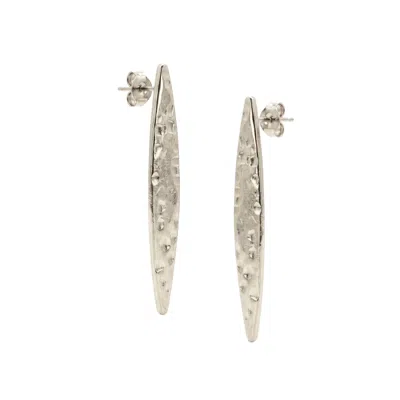 Jaredjamin Women's Soren Hammered Marquise Post Earrings - Silver