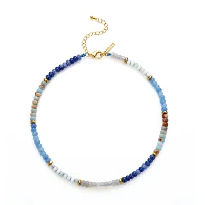 Jaredjamin Women's Taylor Beaded Necklace Blue In Multi