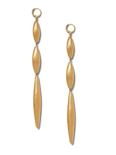 Jaredjamin Women's Zeppelin Cora Three Drop Gold Leverback Earrings