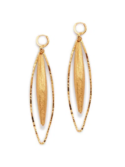 Jaredjamin Women's Zeppelin Hailey Gold Leverback Earrings