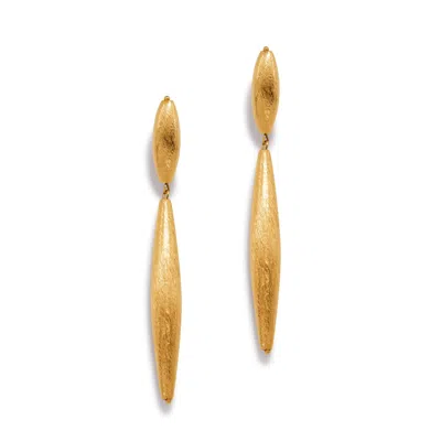Jaredjamin Women's Zeppelin Isla Two Drop Gold Earrings
