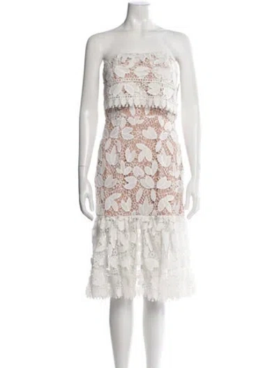 Pre-owned Jarlo Lace Pattern Midi Length Dress In Multicolor