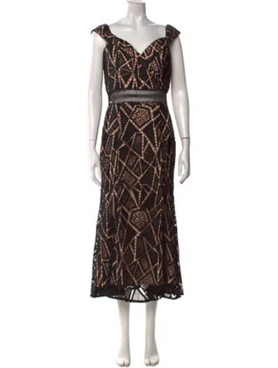 Pre-owned Jarlo Lace Pattern Midi Length Dress W/ Tags In Multicolor