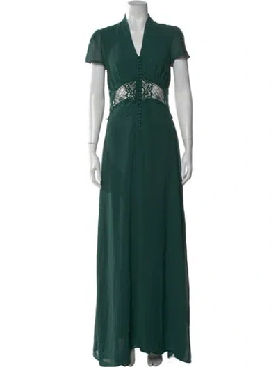 Pre-owned Jarlo V-neck Long Dress W/ Tags In Green