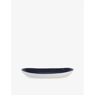 Jars Maguelone Glazed Stoneware Dish 38cm In Blue