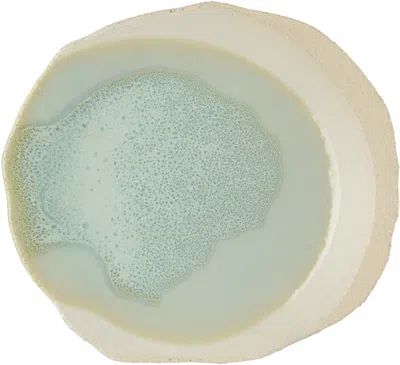 Jars Céramistes Green & Beige L Wabi Plate In Vert
