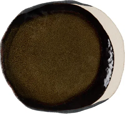 Jars Céramistes Khaki & Brown L Wabi Plate In Multi
