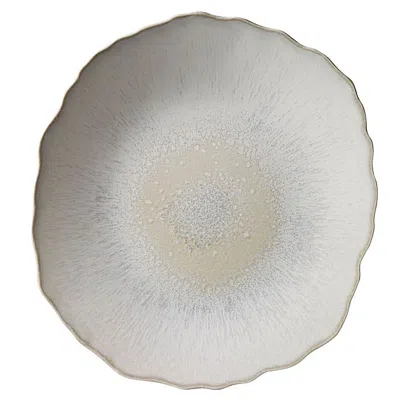 Jars Plume Dinner Plate In White Pearl