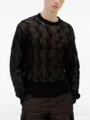 Jason Markk Cable-knit Semi-sheer Sweater In Black