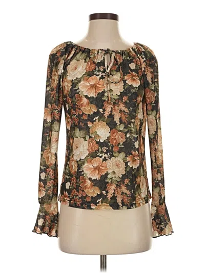 Pre-owned Jason Maxwell Long Sleeve Blouse In Brown