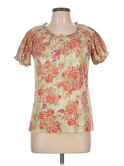 Pre-owned Jason Maxwell Short Sleeve Blouse In Green