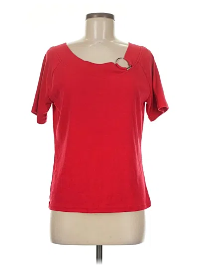 Pre-owned Jason Maxwell Short Sleeve Top Red Keyhole Neckline Tops