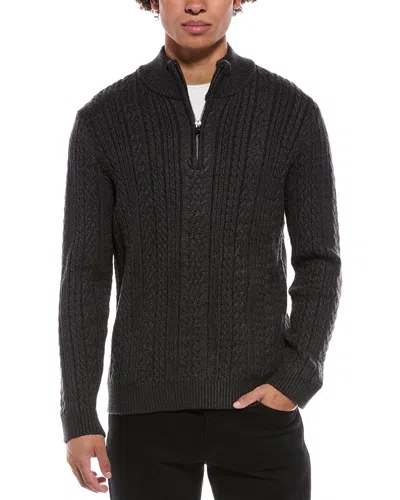 Jason Wu 1/4-zip Cable Knit Mock Neck Sweater In Gray