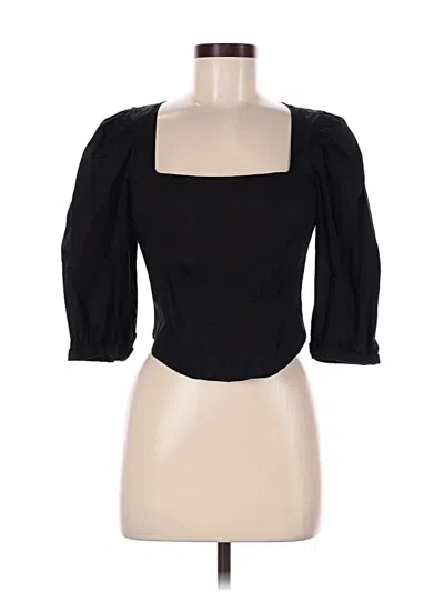 Pre-owned Jason Wu 3/4 Sleeve Top Black Square Neckline Tops