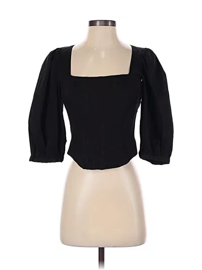 Pre-owned Jason Wu 3/4 Sleeve Top Black Square Neckline Tops