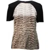 Jason Wu Animal Print Crew Neck T-shirt In Multicolor Rayon In Multi