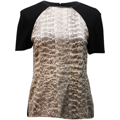 Jason Wu Animal Print Crew Neck T-shirt In Multicolor Rayon