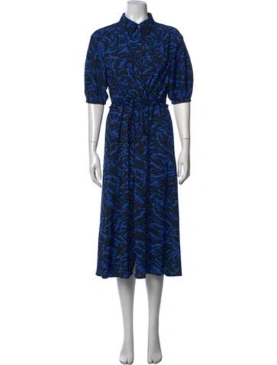 Pre-owned Jason Wu Animal Print Midi Length Dress In Blue