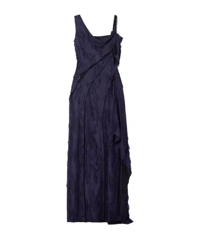 Jason Wu Asymmetric Embroidered Maxi Dress In Black