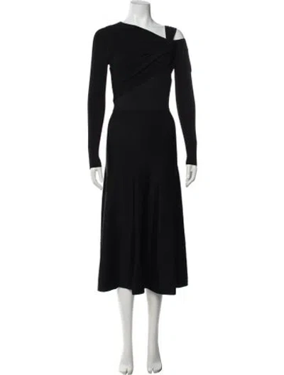 Pre-owned Jason Wu Asymmetrical Midi Length Dress In Black