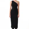 Jason Wu Asymmetrical Shoulder Dress In Black