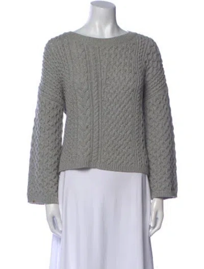 Pre-owned Jason Wu Bateau Neckline Long Sleeve Sweatshirt In Gray