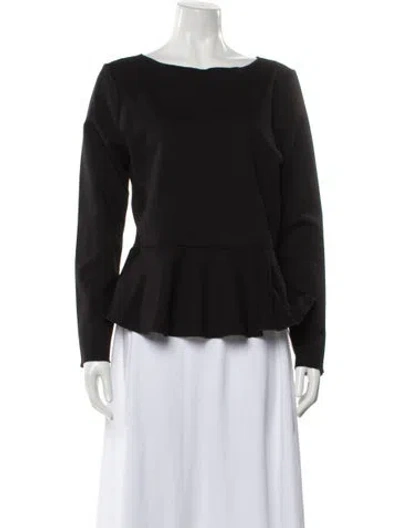 Pre-owned Jason Wu Bateau Neckline Long Sleeve Top W/ Tags In Black