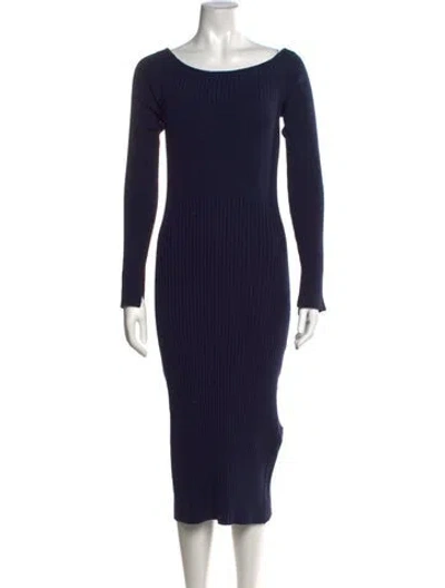 Pre-owned Jason Wu Bateau Neckline Midi Length Dress In Blue