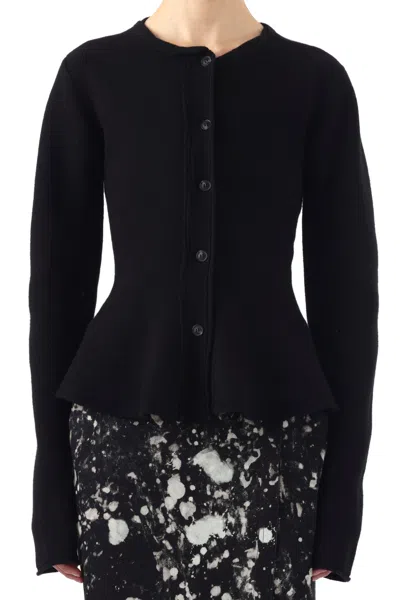 Jason Wu Boiled Wool Cardigan With Peplum