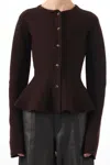 Jason Wu Boiled Wool Cardigan With Peplum